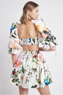 Aje The Drift Puff Sleeve Mini Dress in Botanic Floral Size 4 for rent on The Volte - image 3