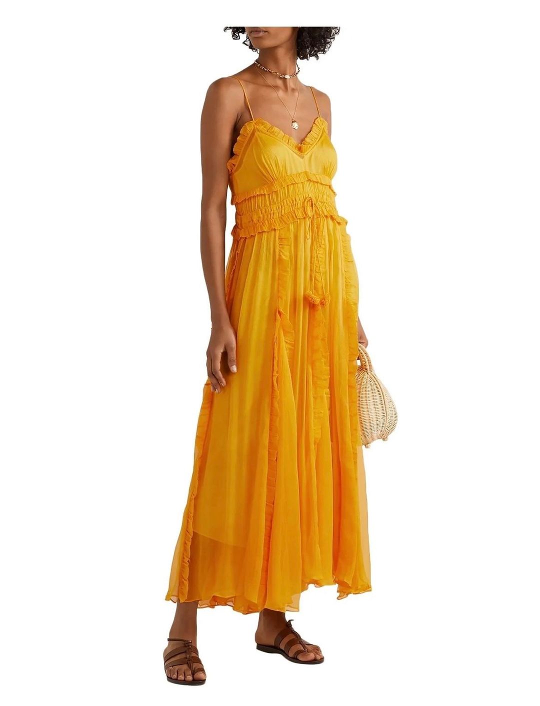 Lee Matthew Dress  Yellow Size 8 for rent on The Volte - main image