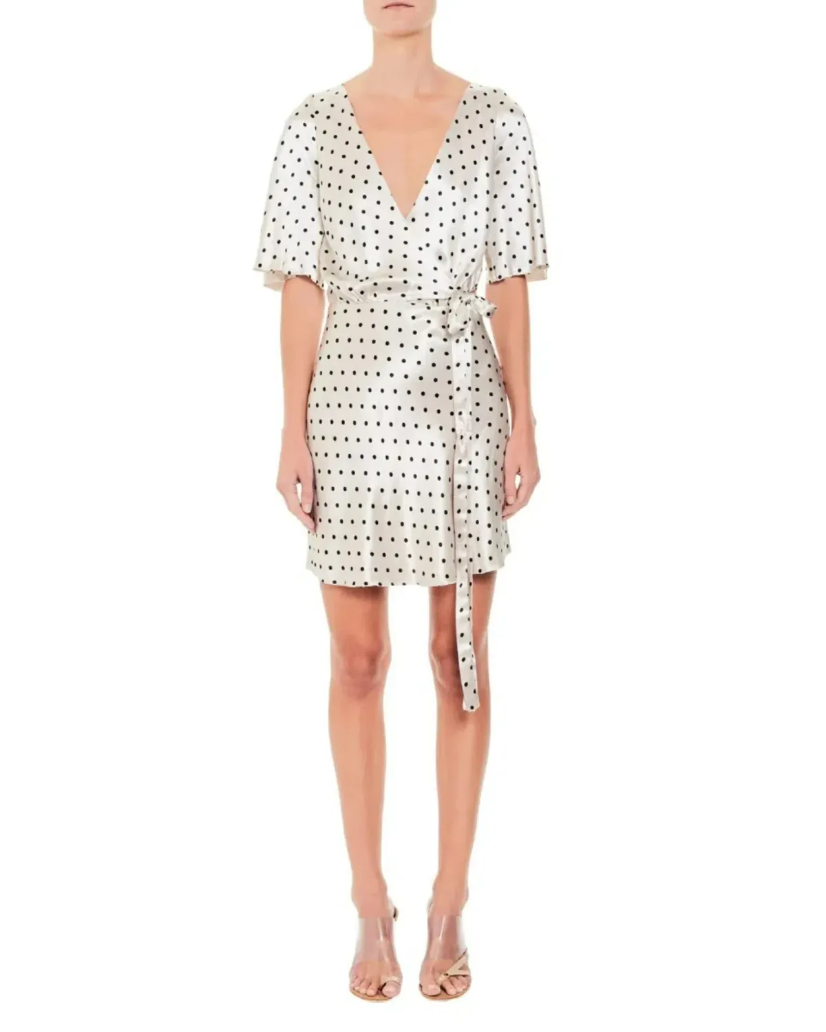 Bec & Bridge Bon Appetit Wrap Mini Dress Print Size AU 10  for rent on The Volte - main image