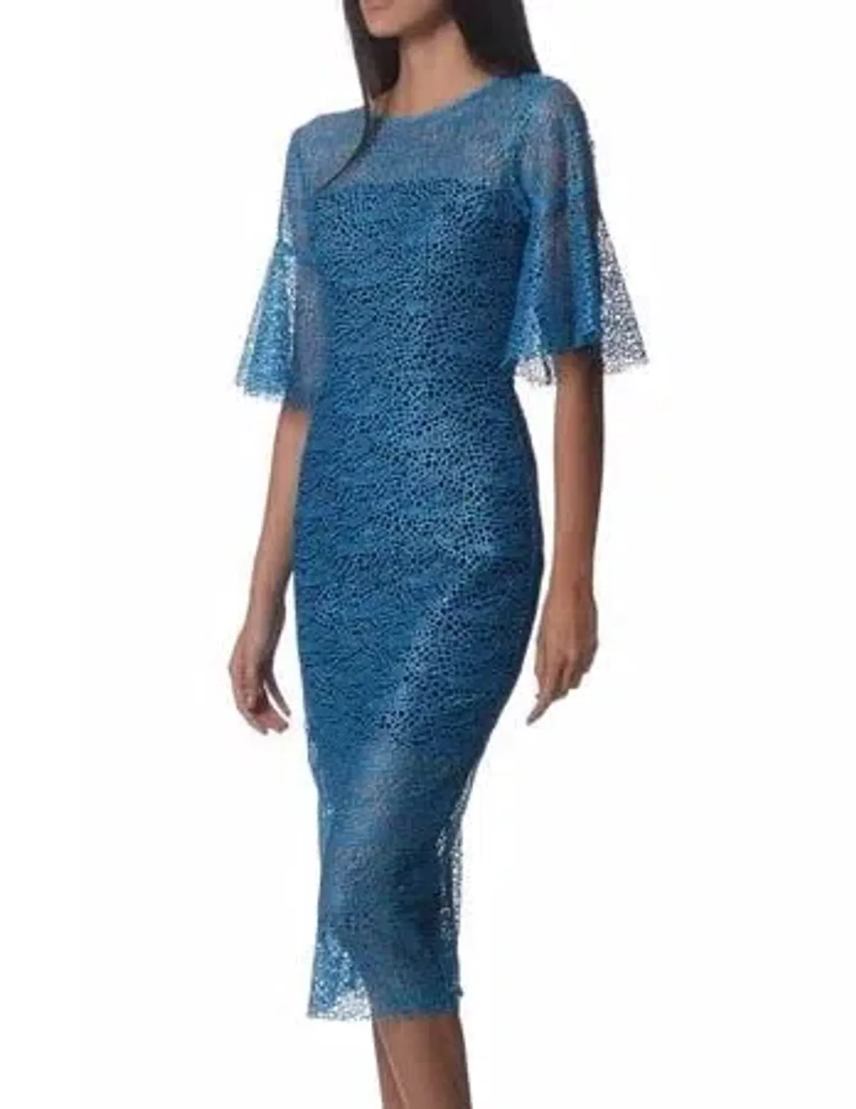 Ginger and Smart Tracery Dress with Sleeve Blue Size 10 for rent on The Volte - main image