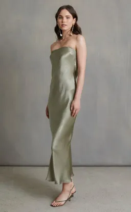 Bec & Bridge Moon Dance Strapless Dress in Sage Green Size 8 for rent on The Volte - image 3