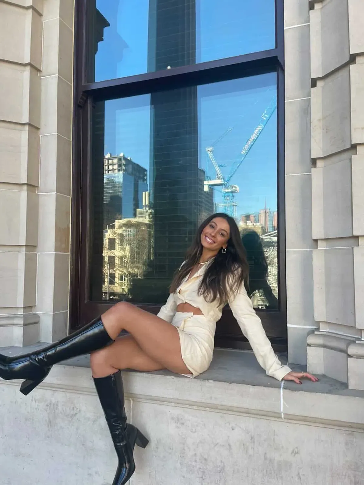 With Jean Jackie Dress in Buttercream Size AU 6 for rent on The Volte - main image