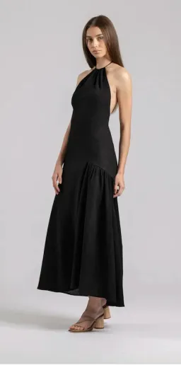 One Fell Swoop La Californie Midi Dress Black Size 8  for rent on The Volte - image 2