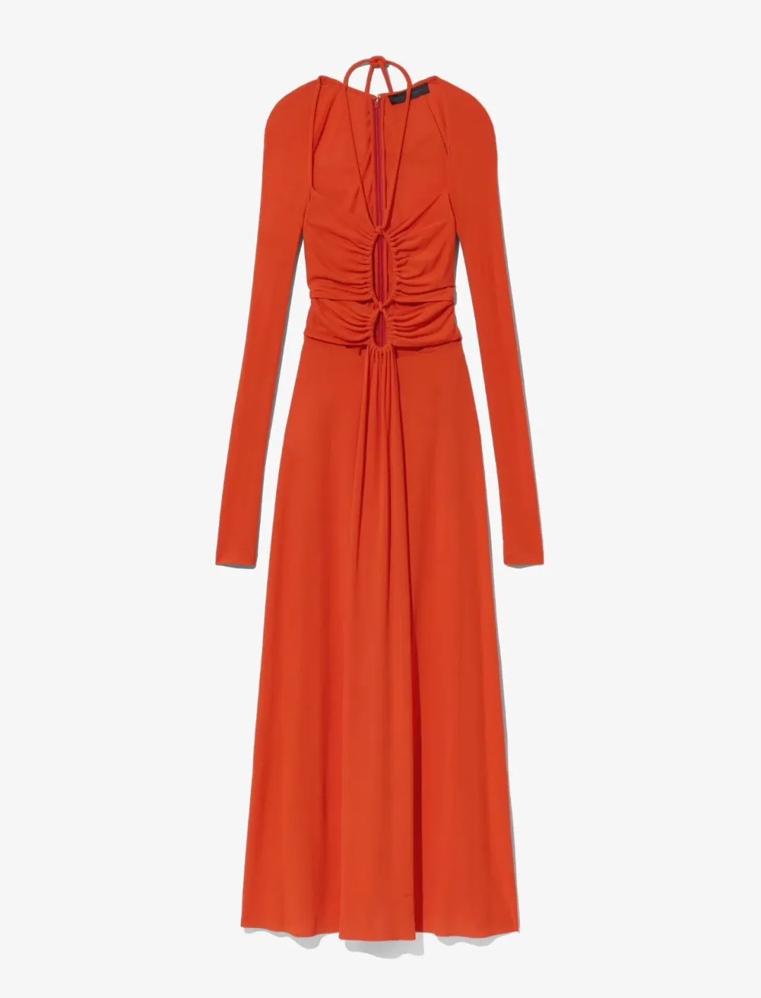 Proenza Schouler Matte Jersey Drawstring Dress Orange Size 6 for rent on The Volte - main image