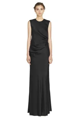 Camilla & Marc Grazia Draped Sleeveless Evening Gown Black Size 6 for rent on The Volte - image 1
