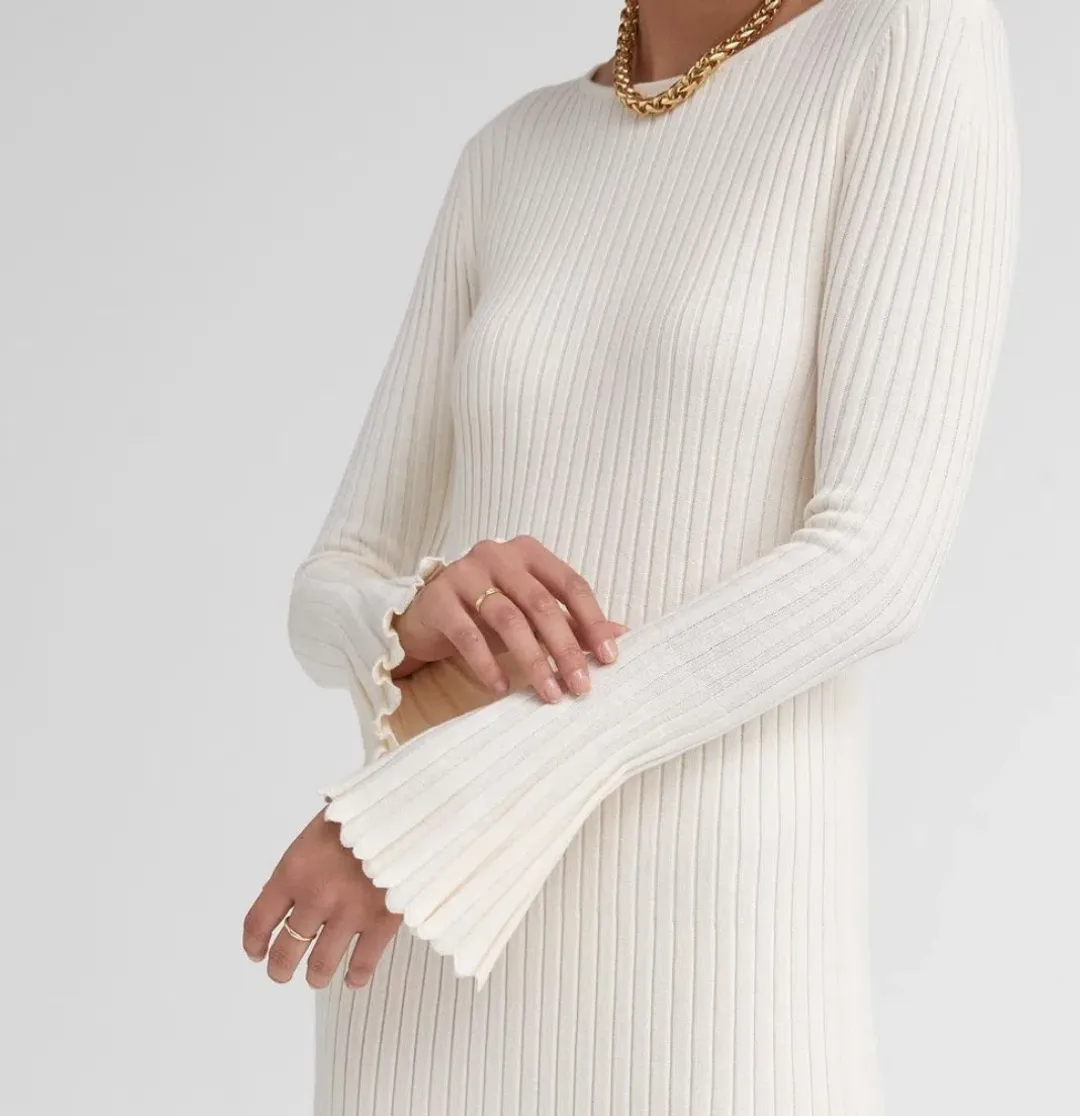 Friends with Frank The Cleo Dress Cream Size M  for rent on The Volte - main image