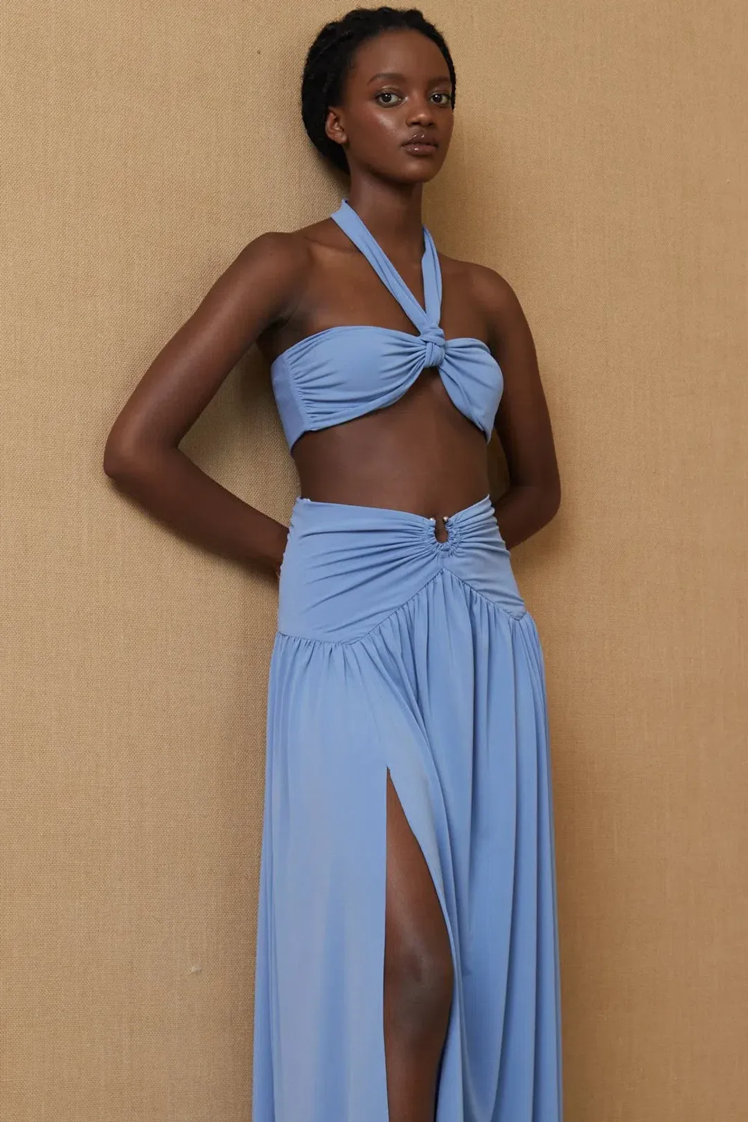 Bec & Bridge Minx Bandeau Top and Maxi Skirt Set - Dusk Blue - Size 8 for rent on The Volte - main image