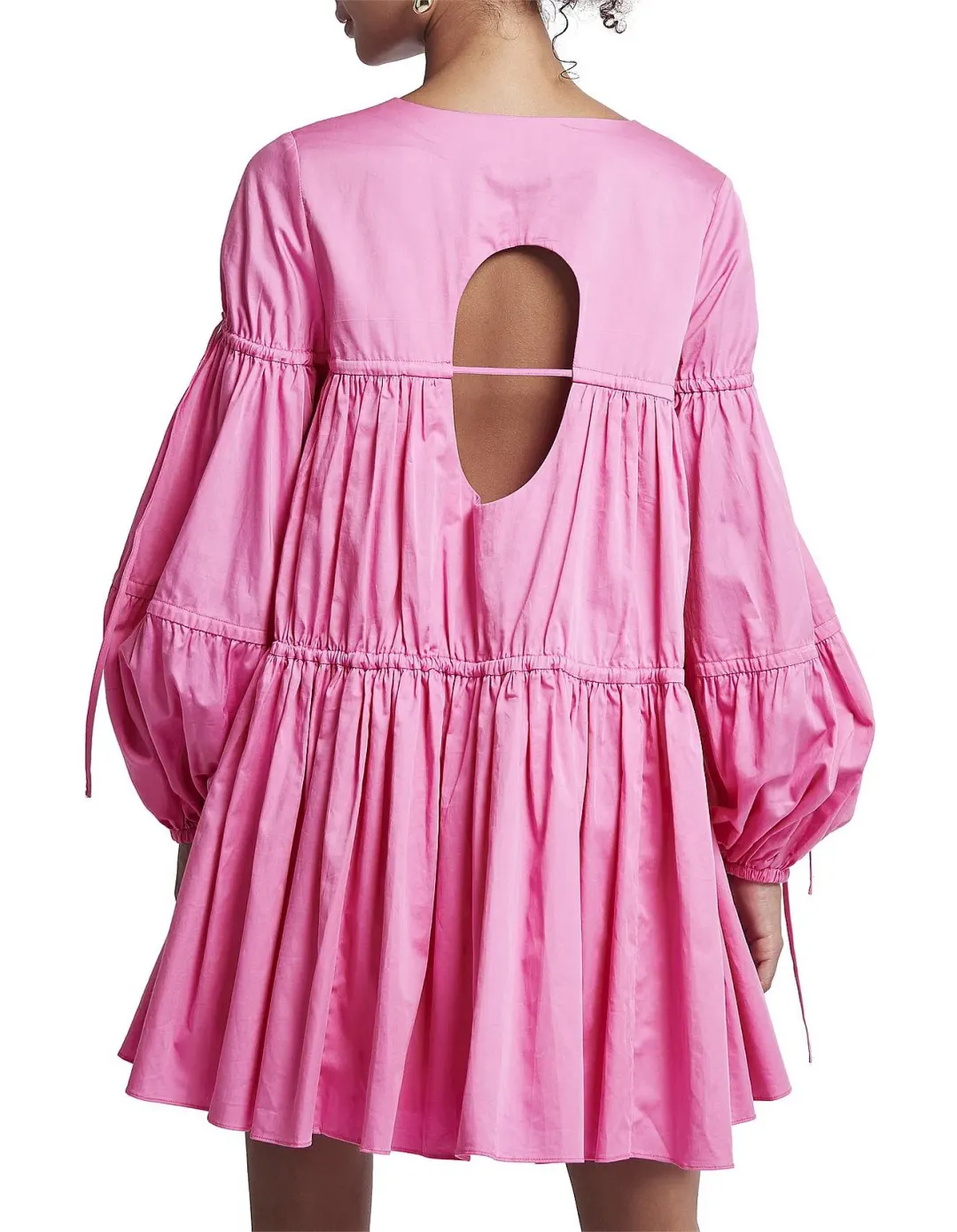 Aje Overture Gathered Smock Mini Dress Pink Size 10 for rent on The Volte - main image