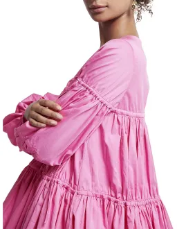 Aje Overture Gathered Smock Mini Dress Pink Size 10 for rent on The Volte - image 4