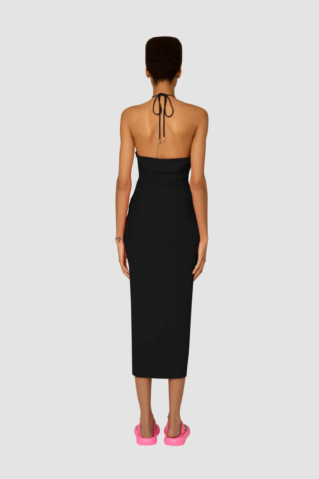 Amy Lynnn Official Vega Jersey Cut Out Midi Dress Black Size 8 for rent on The Volte - main image