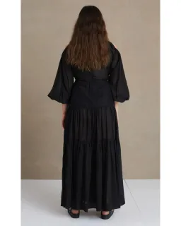 Bec & Bridge Black Papillon Long Sleeve Midi Dress Black Size AU 8  for rent on The Volte - image 3