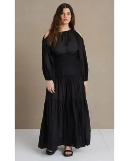 Bec & Bridge Black Papillon Long Sleeve Midi Dress Black Size AU 8  for rent on The Volte - image 1