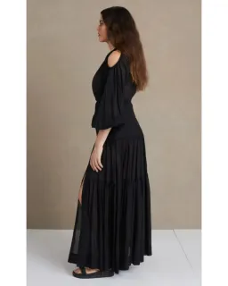 Bec & Bridge Black Papillon Long Sleeve Midi Dress Black Size AU 8  for rent on The Volte - image 2