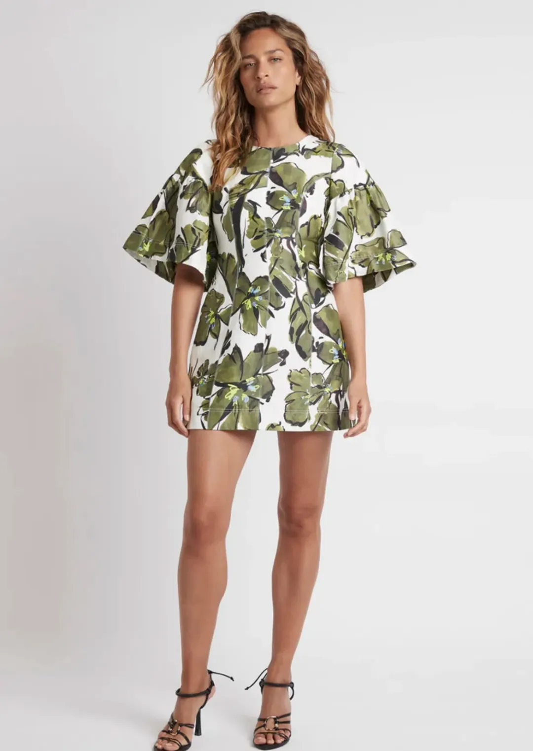 Aje Oasis Olive Leaf Dress Print Size 8 for rent on The Volte - main image