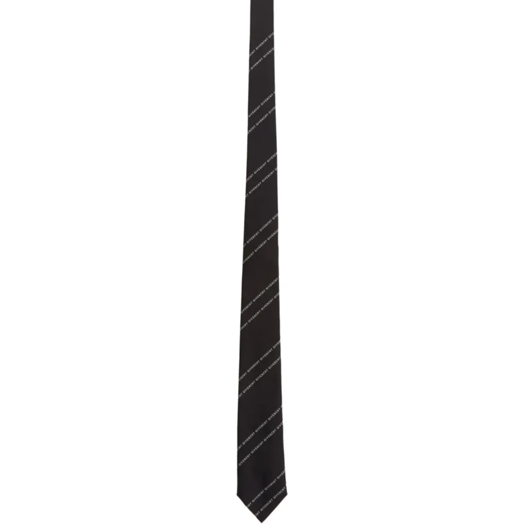 Givenchy Silk Pinstripes Tie Black and White for rent on The Volte - main image