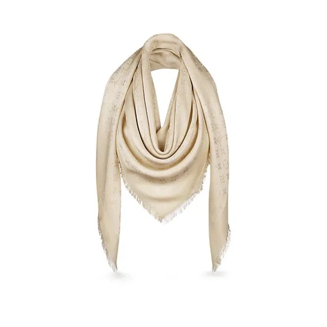 Louis Vuitton Monogram Shawl Beige for rent on The Volte - main image