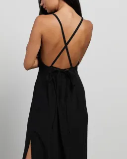 Matin Backless Silk Dress Black Size 10  for rent on The Volte - image 4