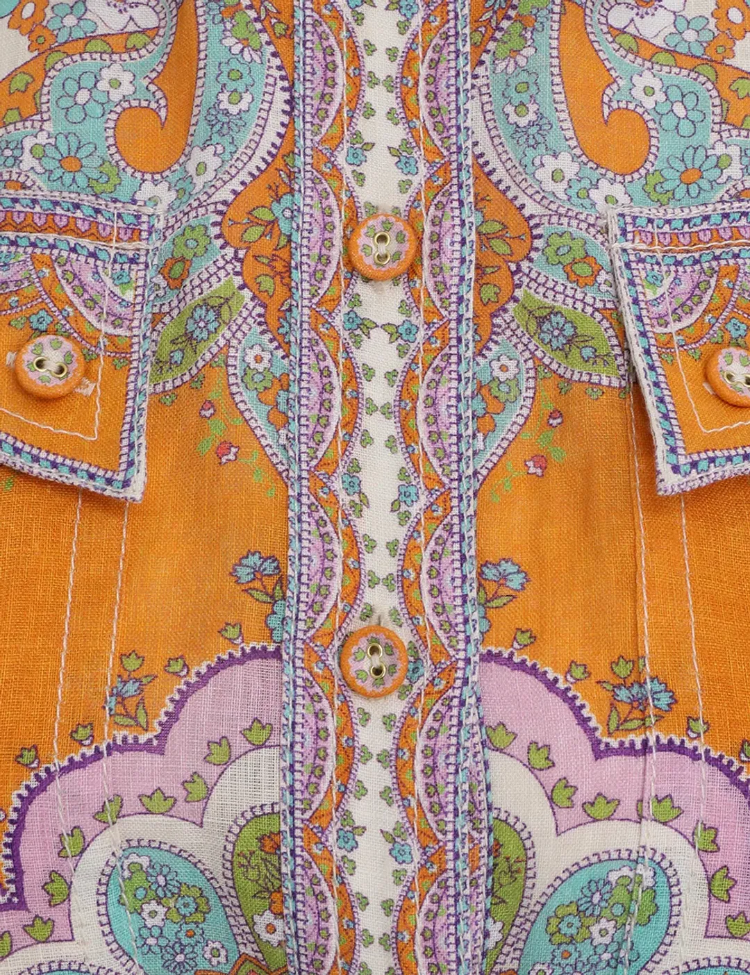 Zimmermann Lola Cuffed Playsuit Daisy Paisley Print Size 0 for rent on The Volte - main image