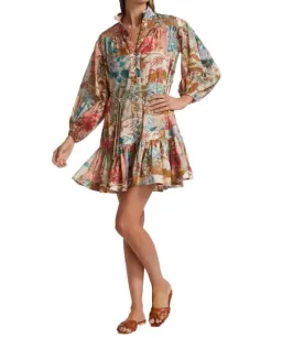 Zimmermann Cassia Drop Waist Mini Dress Print Size 0 for rent on The Volte - image 1