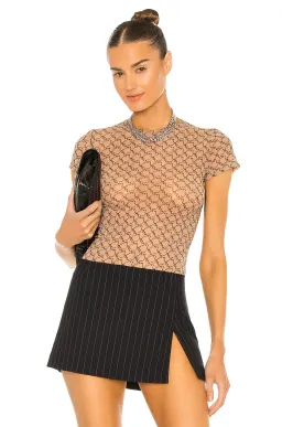 Miaou Baby Tee Top Nude Monogram Size 8 for rent on The Volte - image 1