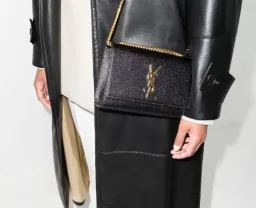 Saint Laurent Kate Textured Leather Chain Bag Medium Black for rent on The Volte - image 3