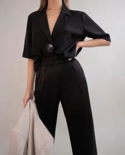 Viktoria and Woods Chorus Shirt Size 1 and Pilot Pants Size 3 Set Black  for rent on The Volte - image 4