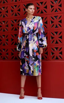 Rebecca Vallance Belladonna Lamé Midi Dress Print Size 8 for rent on The Volte - image 1