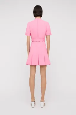 Scanlan Theodore Tailored Pleat Mini Dress Pink Size 10 for rent on The Volte - image 2