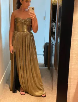 Bronx and Banco Florence Strapless Gown Gold Size M / AU 10 for rent on The Volte - image 4