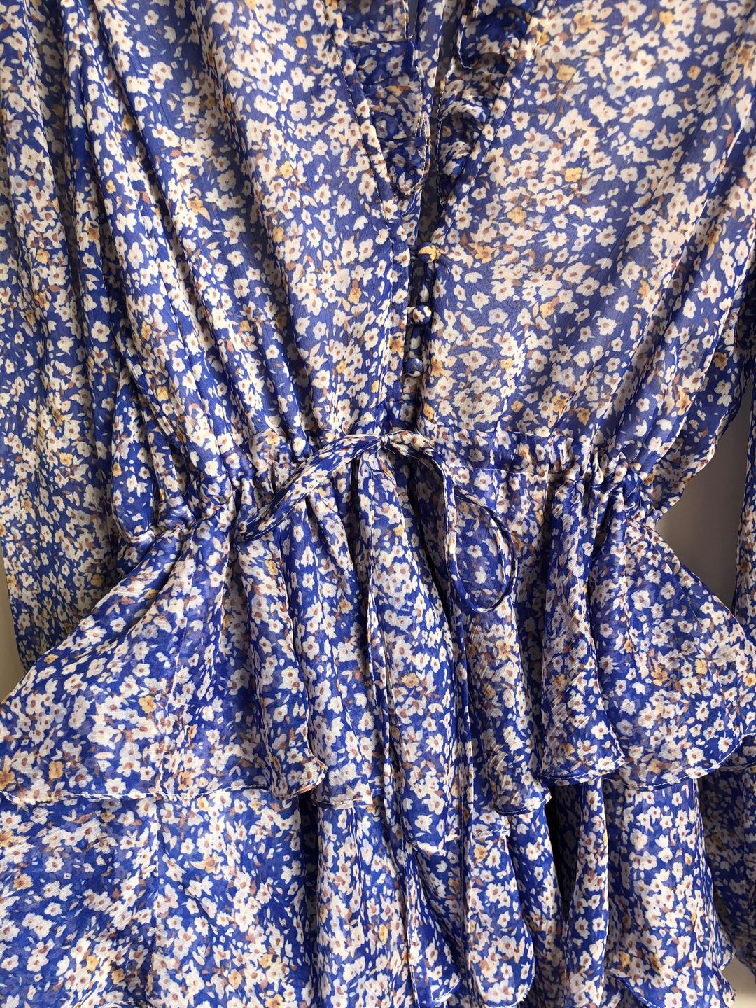 Shona Joy Garner Drawstring Maxi Dress Floral Size 10 for rent on The Volte - main image