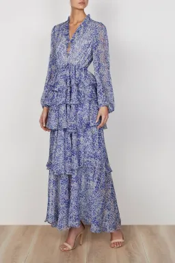 Shona Joy Garner Drawstring Maxi Dress Floral Size 10 for rent on The Volte - image 1