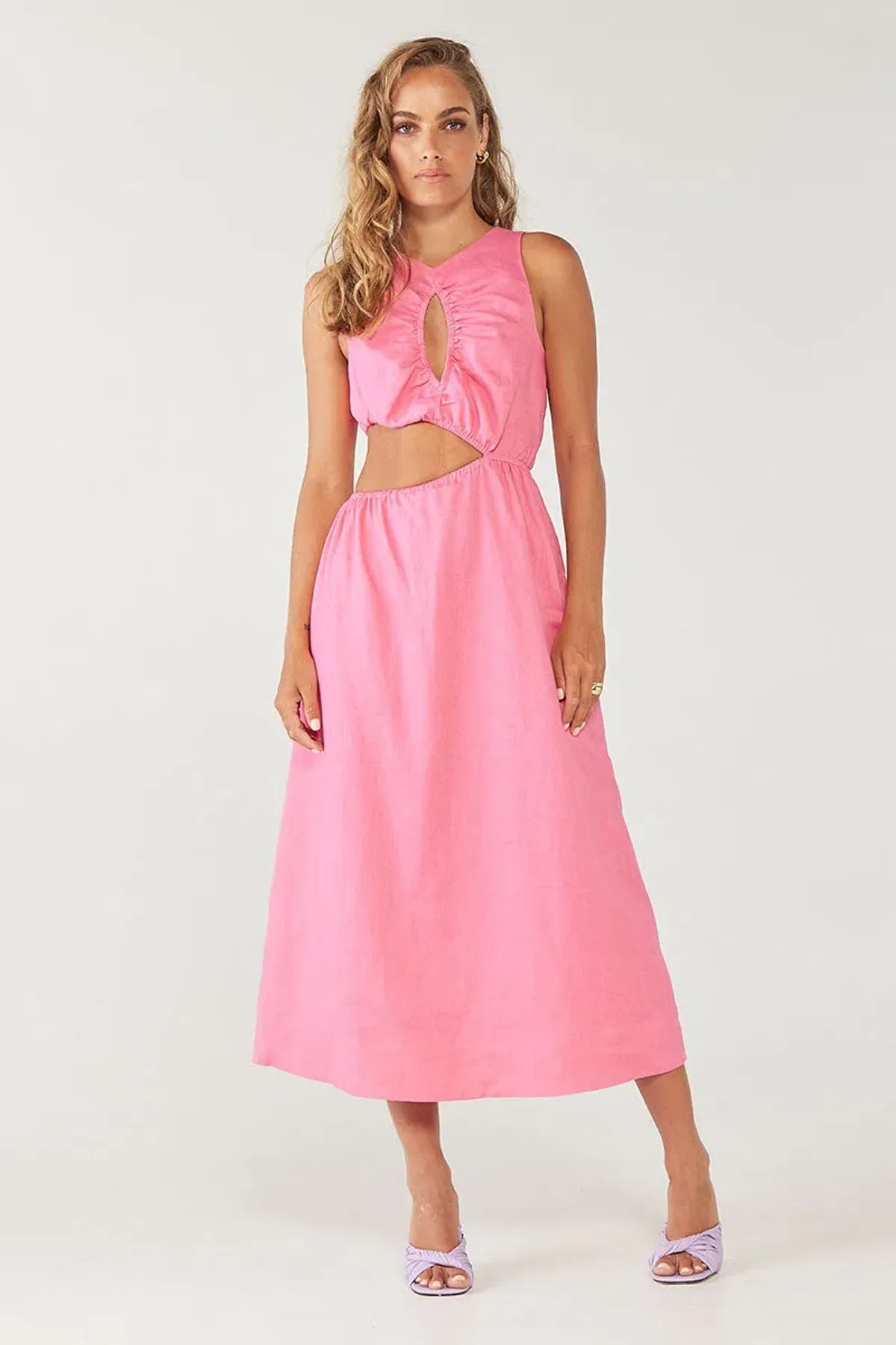 Sovere Mode Midi Dress Pink Size 6 for rent on The Volte - main image