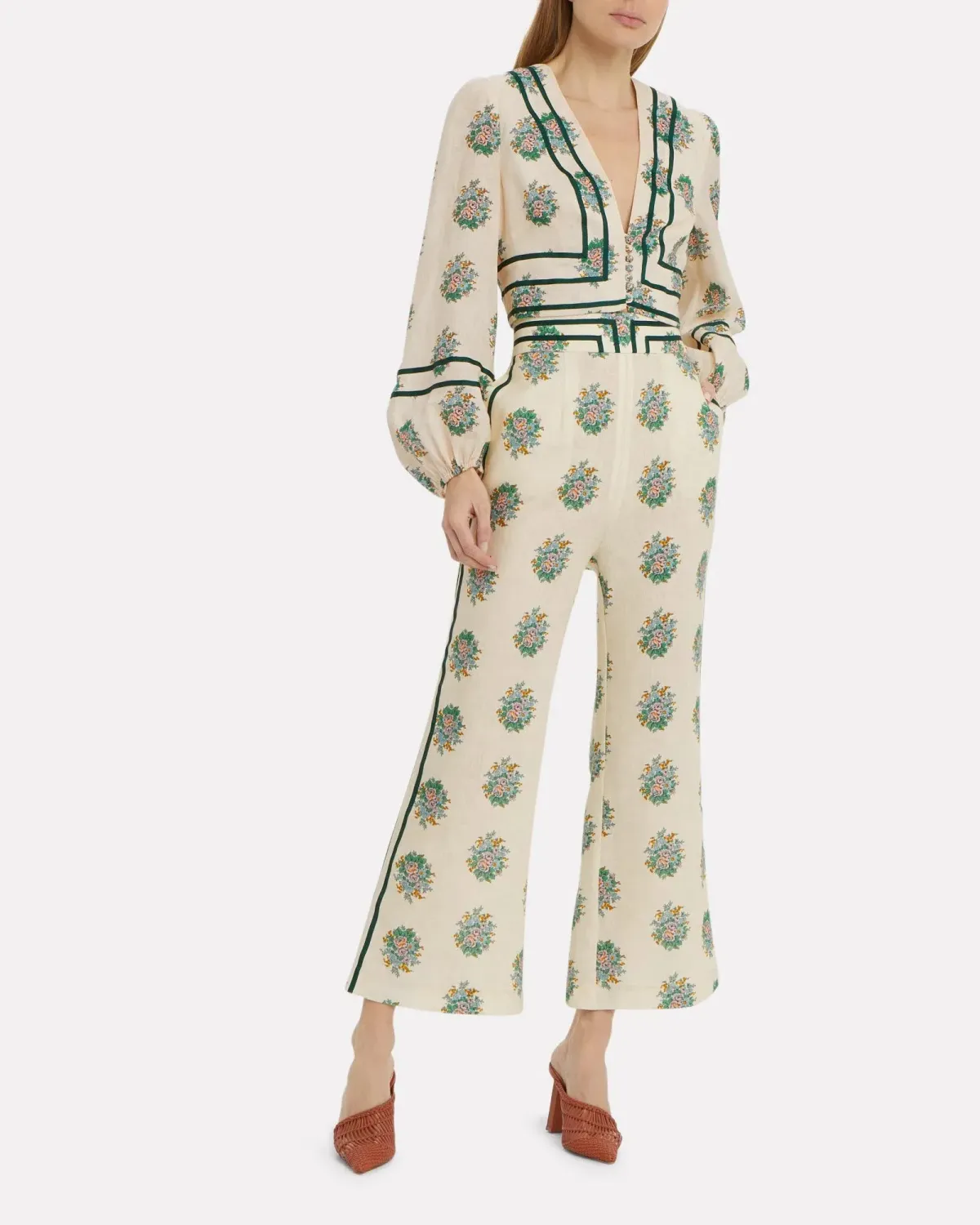 Zimmermann Verity Contrast Bind Top and Pants Set Print Size 3 for rent on The Volte - main image