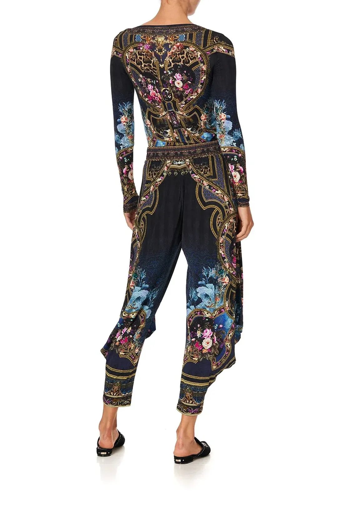 Camilla Jersey Drape Pant Fields of Treasure Print Size S / AU 8 for rent on The Volte - main image