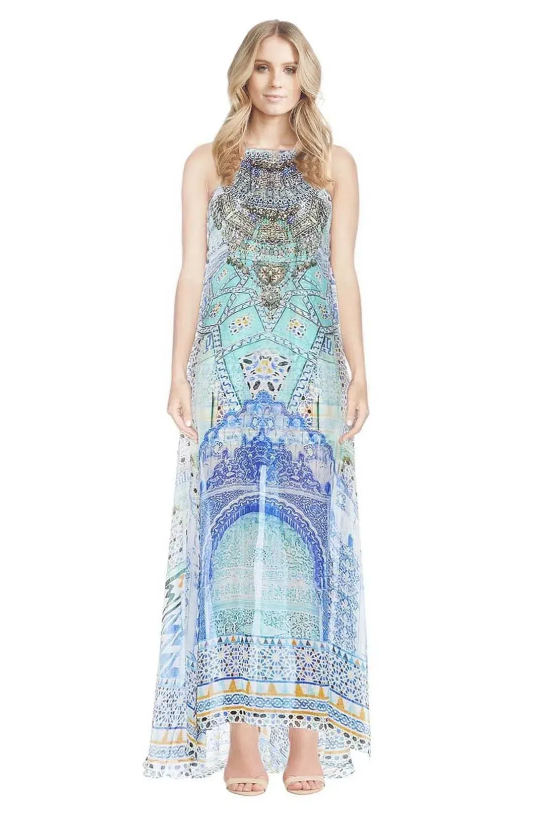 Camilla Sultans Gate Halter Overlay Long Dress Print Size 1 for rent on The Volte - main image
