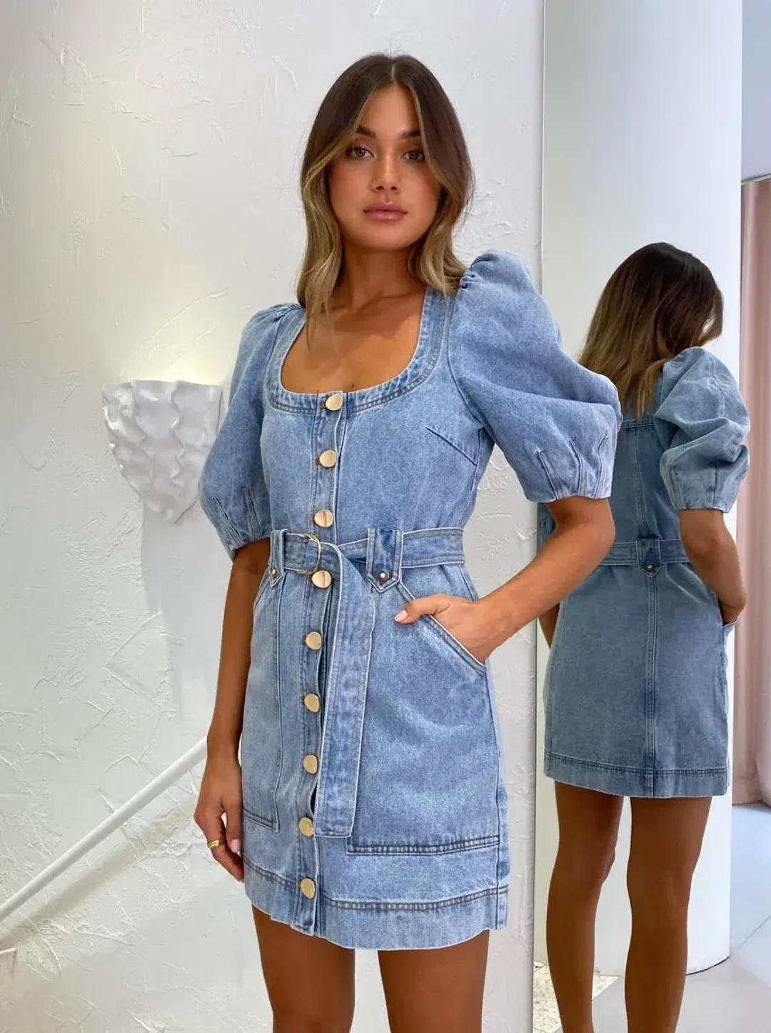 Acler Bancroft Dress Vintage Blue Size 10 for rent on The Volte - main image