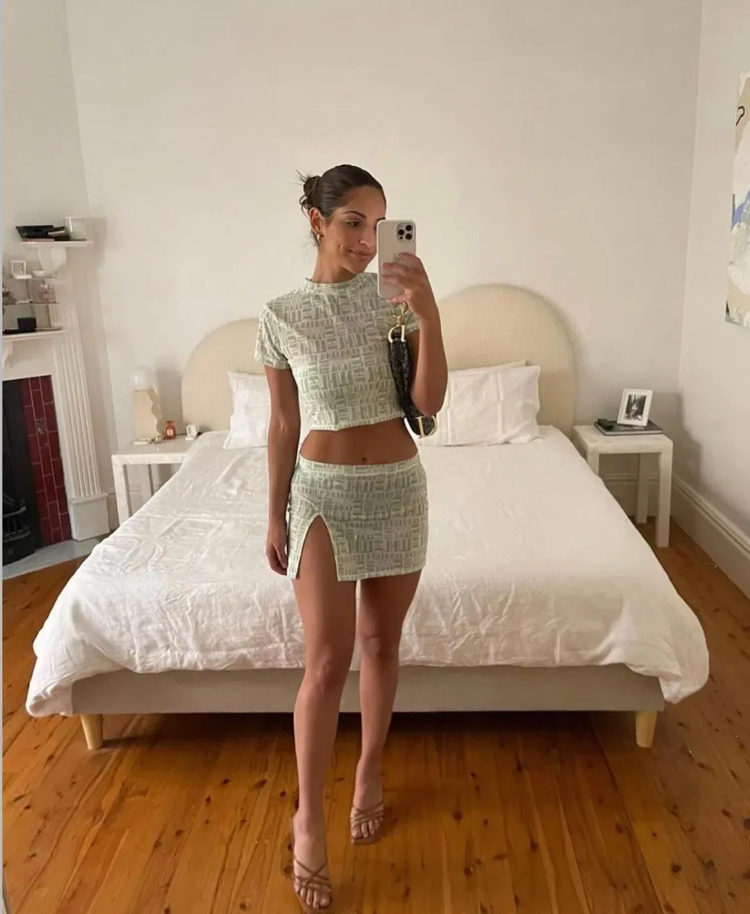 With Harper Lu Monogram Set Green Size XS for rent on The Volte - main image