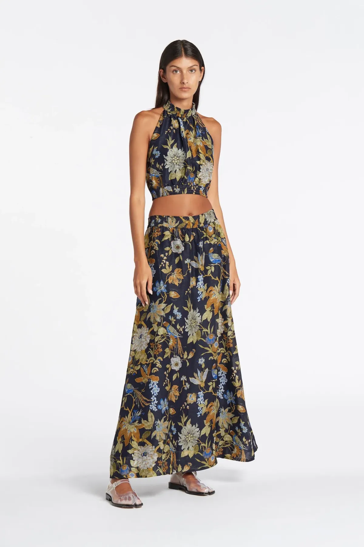 Sir The Label Lilian Halter Top Size 1 and Skirt Size 2 Set in Delia Print for rent on The Volte - main image