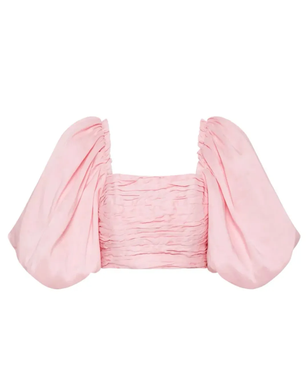 Aje Myriad Puff Sleeve Cropped Top & Tiered Mini Skirt Set Pink Size 4 for rent on The Volte - main image