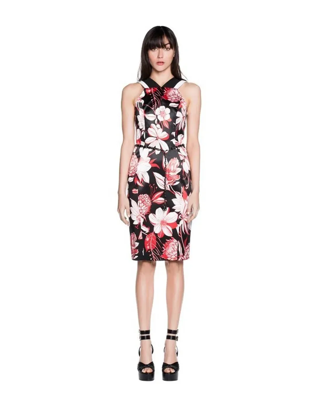 Cue Botanical Floral Satin Dress Print Size 6 for rent on The Volte - main image