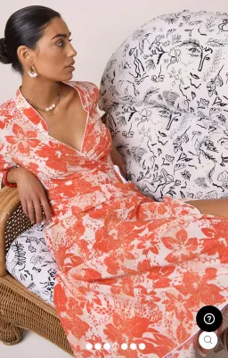 Rixo Cindy Coral Floral Wrap Dress Print Size XS for rent on The Volte - image 5