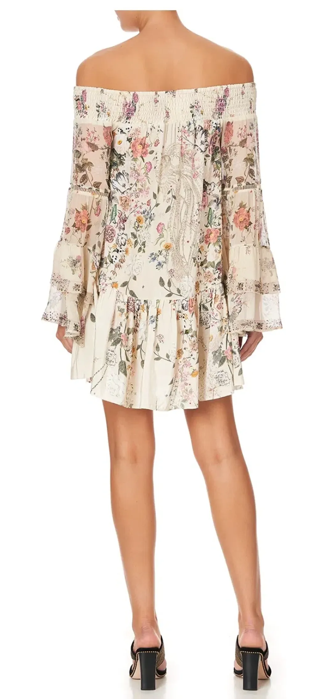 Camilla Phoenix Flower Off Shoulder Dress Print Size XS for rent on The Volte - main image