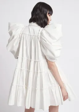 Aje Swift Butterfly Sleeve Smock Mini Dress White Size 4  for rent on The Volte - image 2