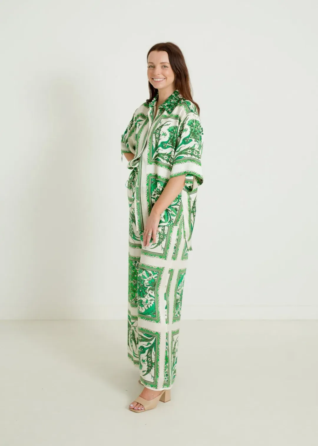 Alemais Lucille Lounge Shirt and Pants Set Print Size AU 6 for rent on The Volte - main image