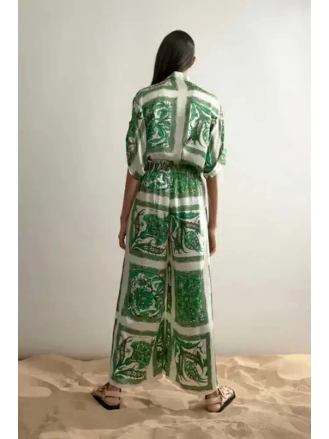 Alemais Lucille Lounge Shirt and Pants Set Print Size AU 6 for rent on The Volte - main image