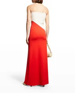 Aaizel Strapless Asymmetrical Line Maxi Dress Two Tone Size 8 for rent on The Volte - image 2