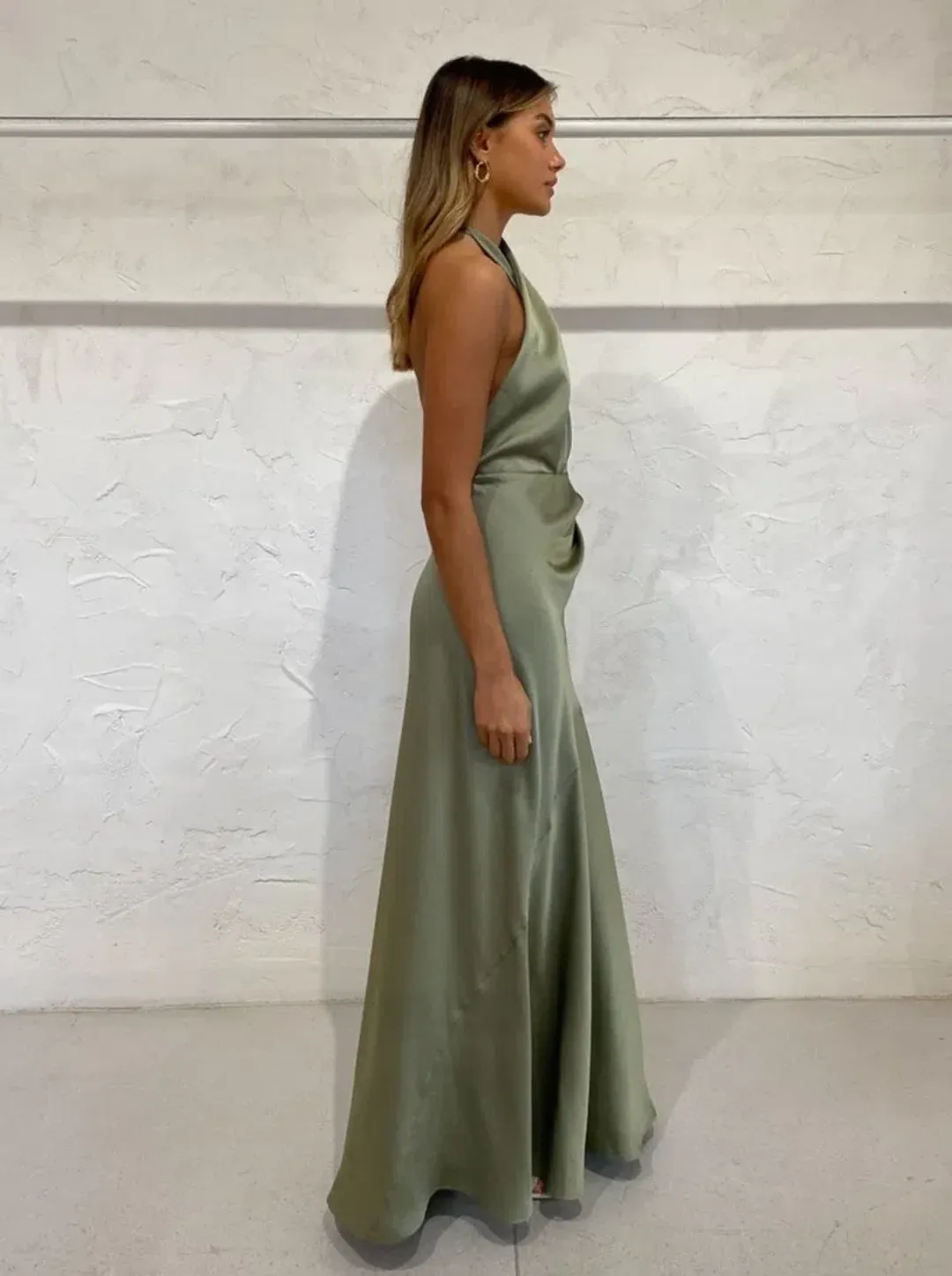One Fell Swoop Zion Maxi Dress in Serpent Green Size 6  for rent on The Volte - main image