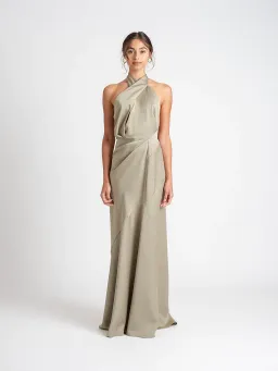 One Fell Swoop Zion Maxi Dress in Serpent Green Size 6  for rent on The Volte - image 1