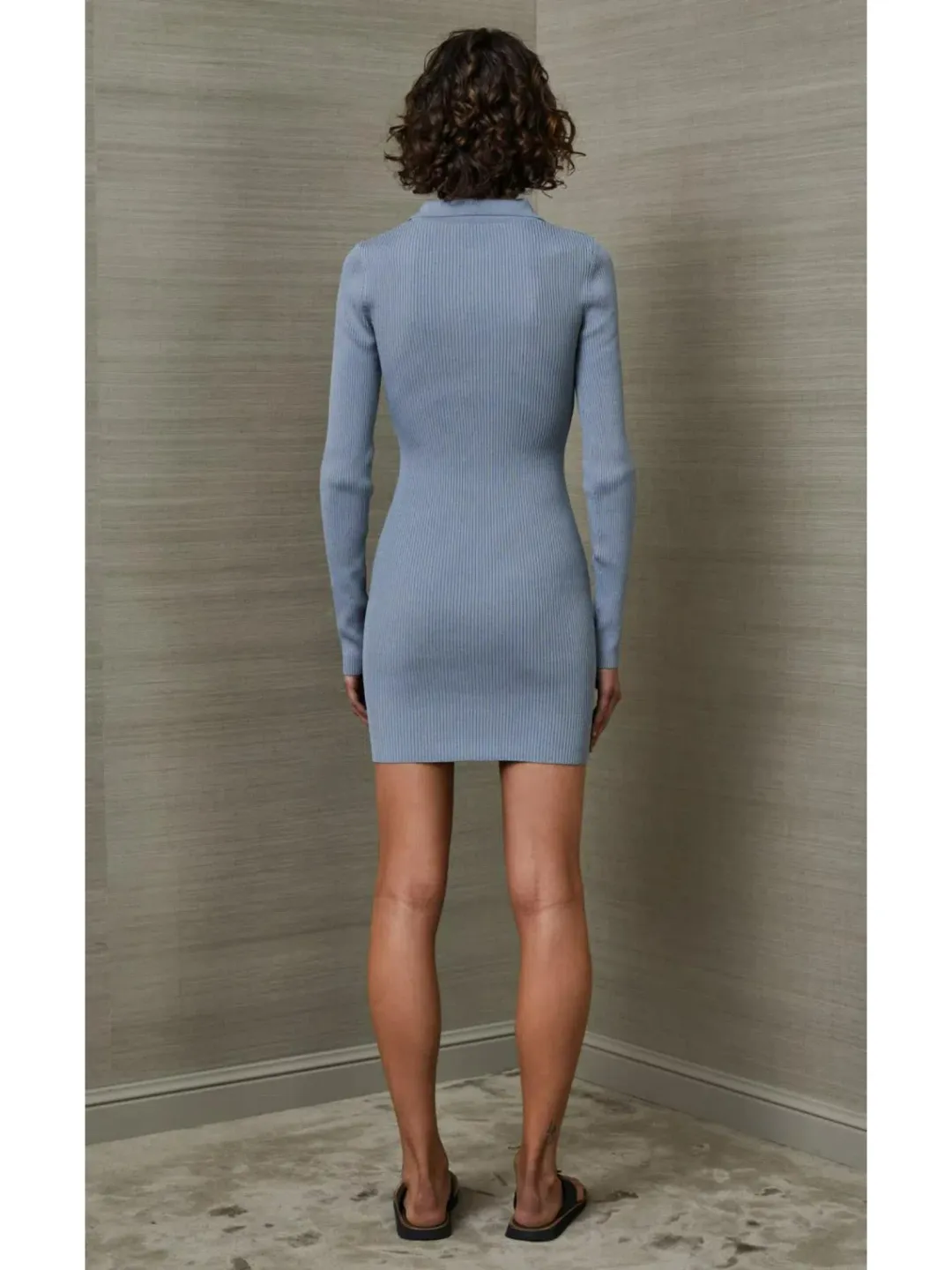Bec & Bridge Harper Knit Mini Dress in Storm Blue Size AU 6  for rent on The Volte - main image