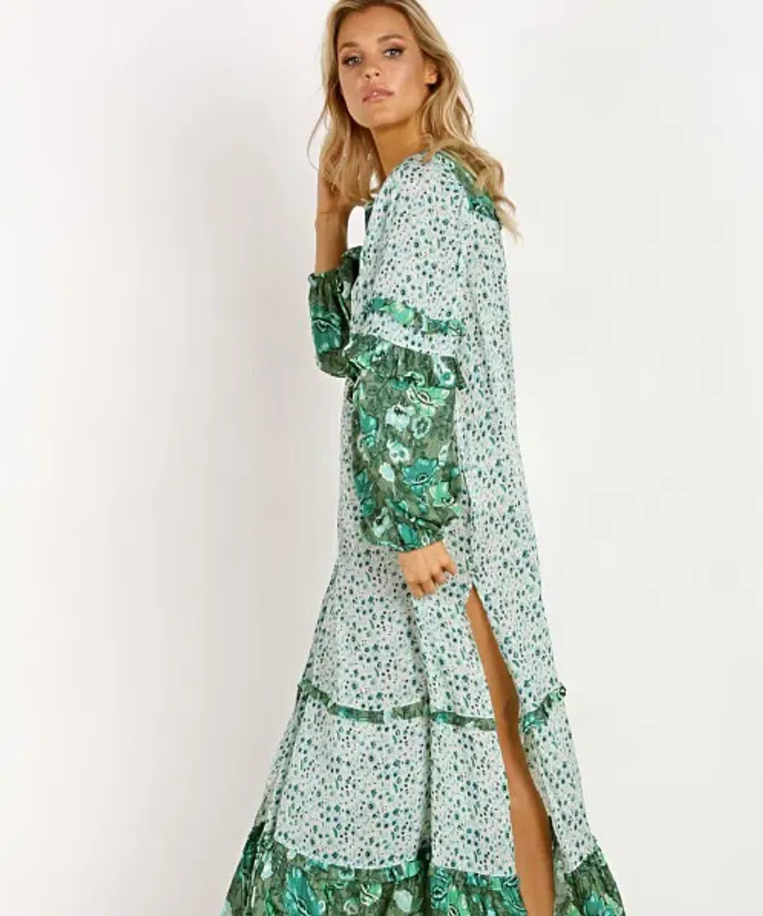 Spell Designs Winona Ivy Maxi Boho Dress Green Size 10  for rent on The Volte - main image